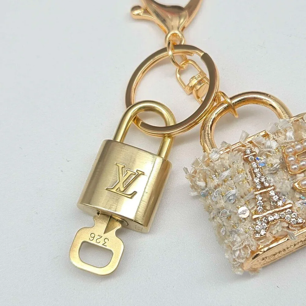 Louis Vuitton Gold Padlock 🔑 Authentic LV Unbranded Keychain Bag Charm